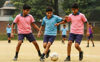 Students Playing Football